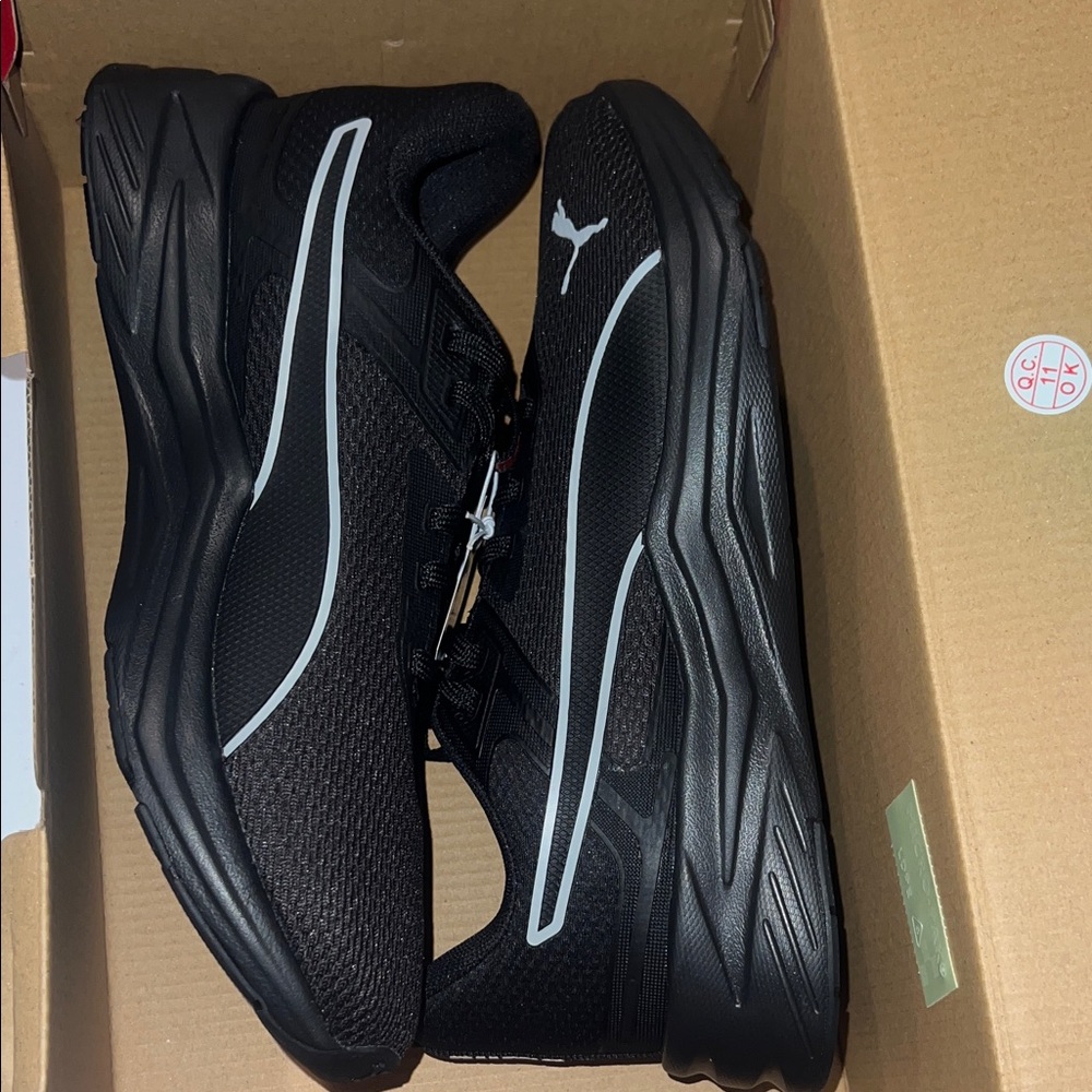 Puma Black Running Sneakers with White Detail